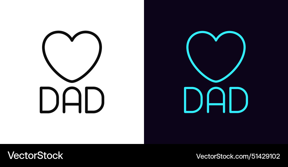 Outline Liebe Papa-Ikone mit editable Schlagzeile Text Outline Liebe Papa-Ikone mit editable Schlagzeile Text vektorbild