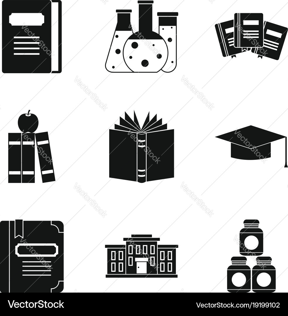 Standing icons set simple style Vector Image