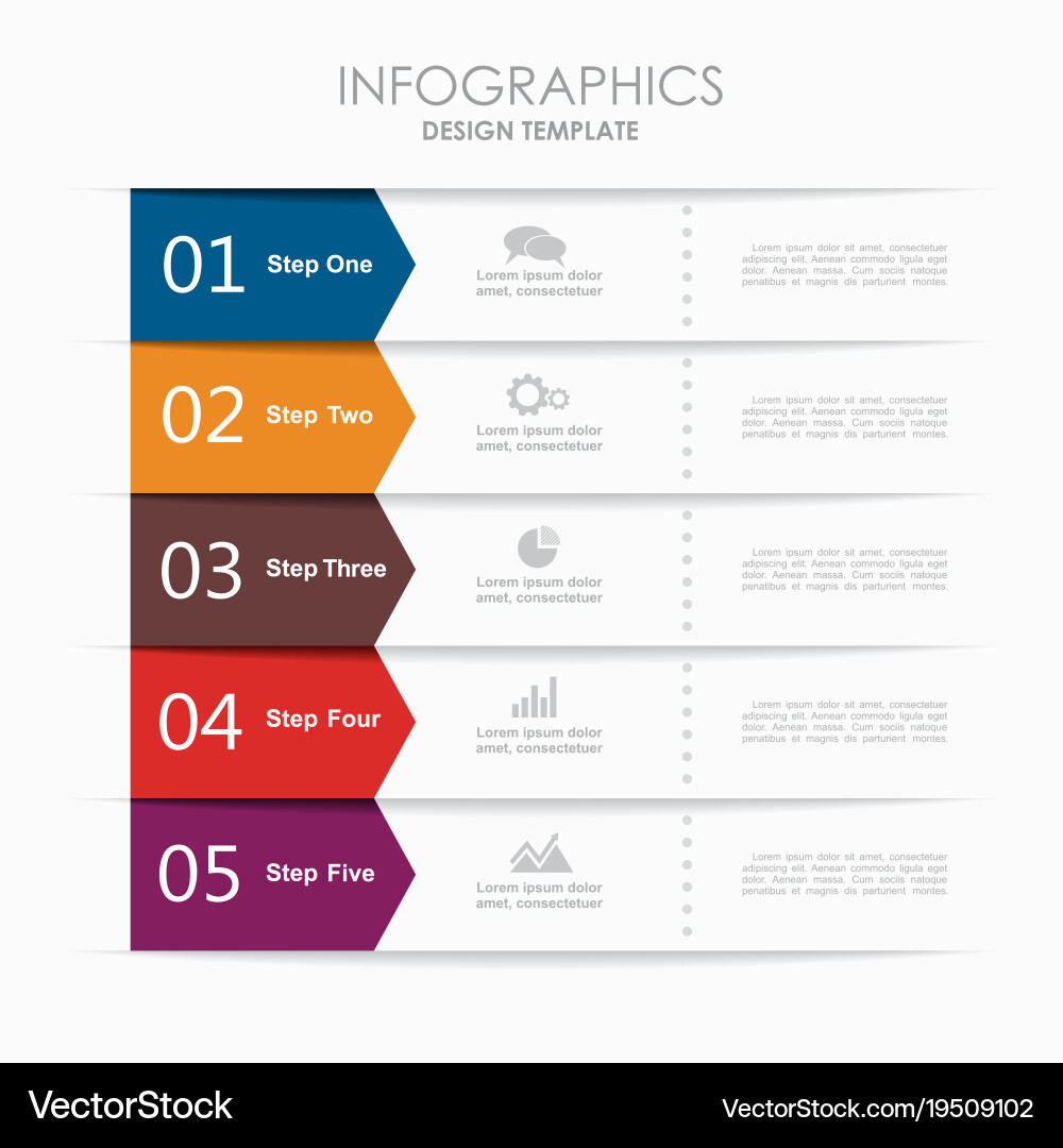 Step & Number Icons vector image