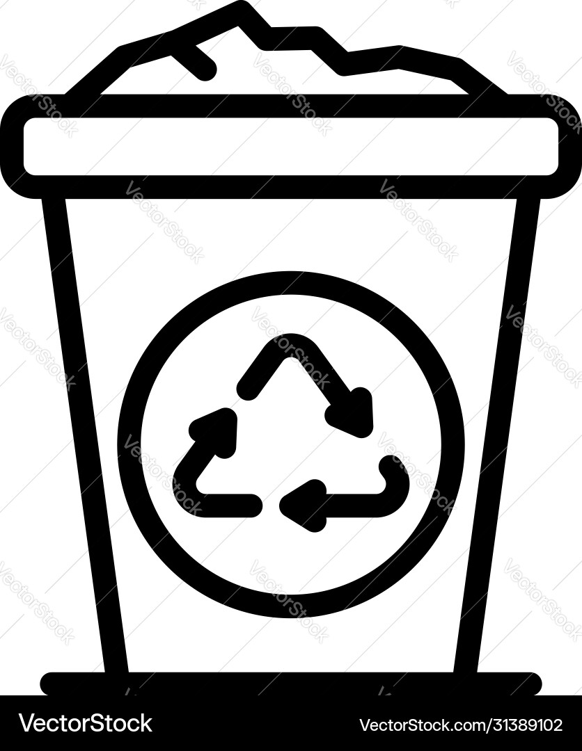 Trash container icon outline style Trash container icon outline style vector image