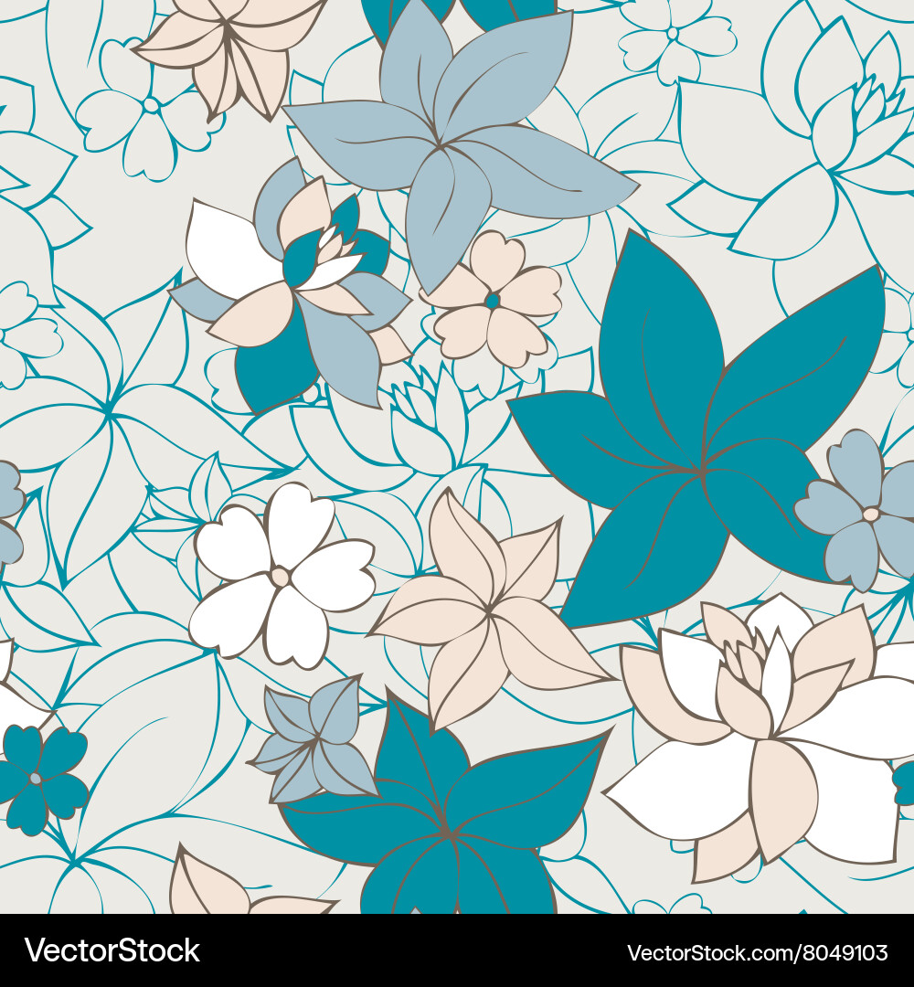 Abstract seamless pattern with flowers vector image