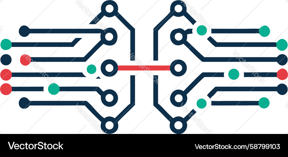 Dynamic Circuit Connection Icon Vector Image