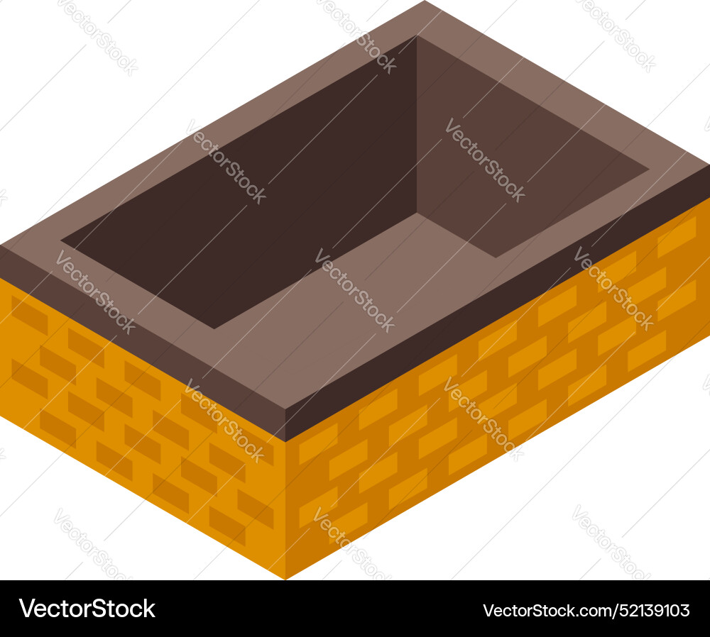 Empty rectangular wicker basket standing on white Empty rectangular wicker basket standing on white vector image