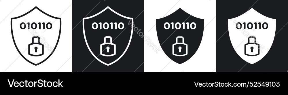 Encryption thin line icon set Vector Image