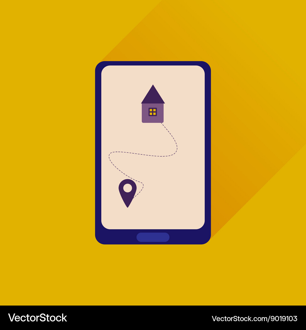 Flat web icon with long shadow mobile navigation Vector Image