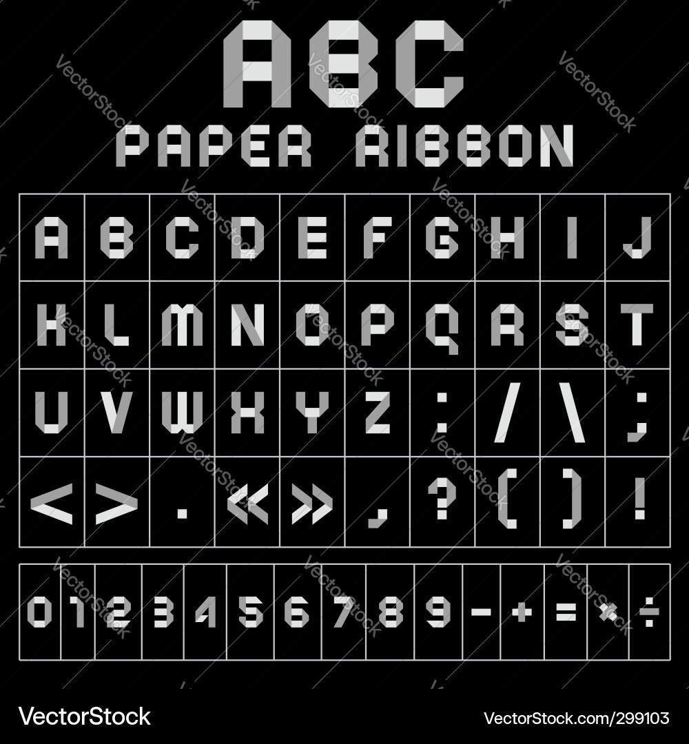 Geometric ABC Font Block Vector Image