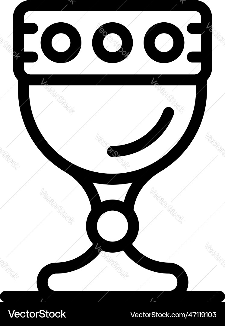 Gold-Wein-Becher-Ikone Umriss der Religion Gold-Wein-Becher-Ikone Umriss der Religion vektorbild