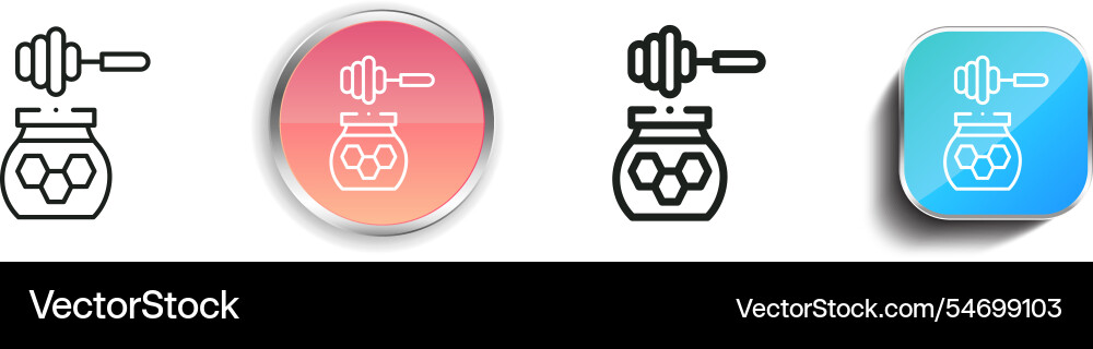 Honey jar icon thin linear regular and button vector image