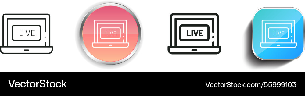 Laptop icon thin linear regular and button style vector image