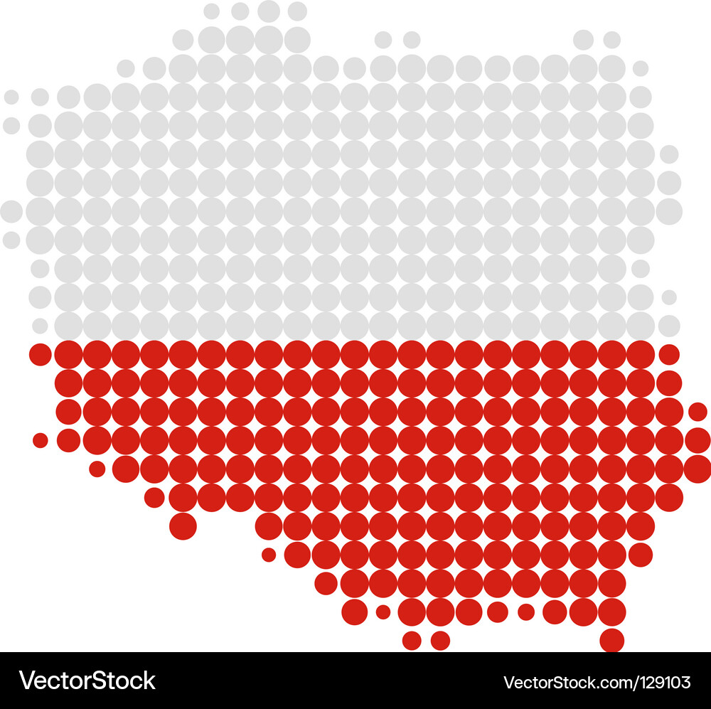 Poland Flag and Map Vector Image