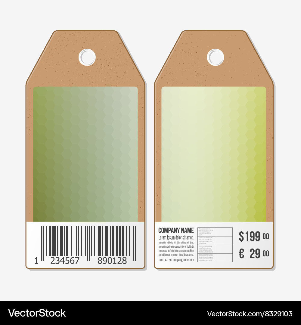 Tags design on both sides cardboard sale Vector Image