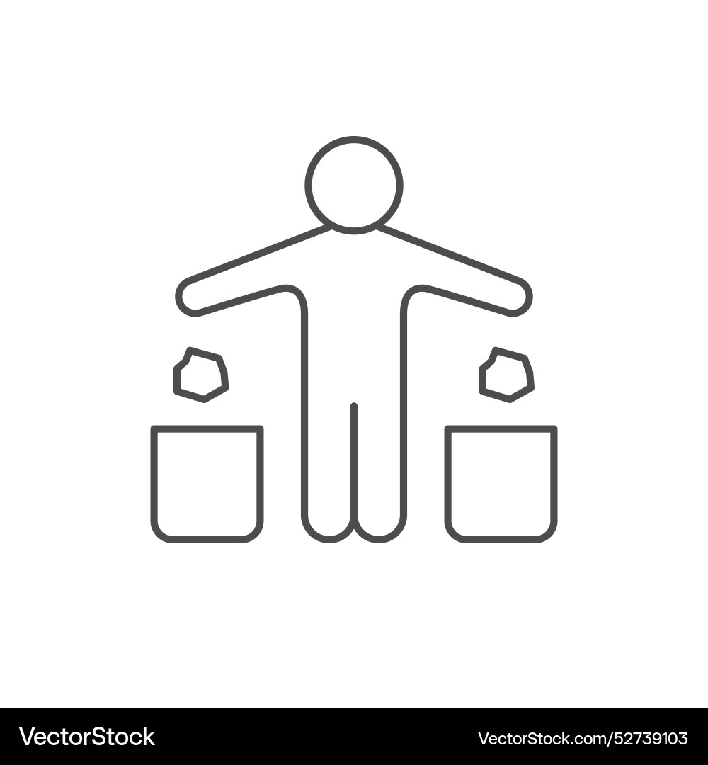 Trash sorting line outline icon Trash sorting line outline icon vector image