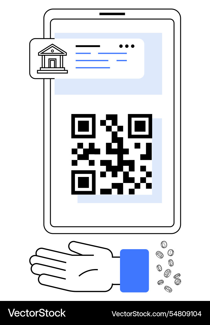 Digital banking concept with qr code for secure Digital banking concept with qr code for secure vector image