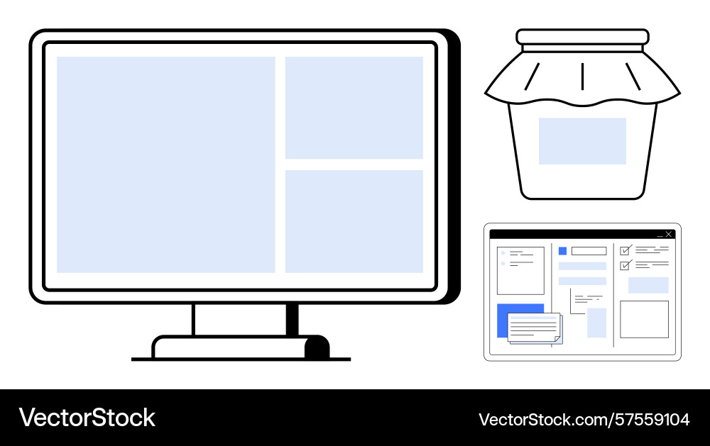 Digital content creation and organization Digital content creation and organization Vector Image