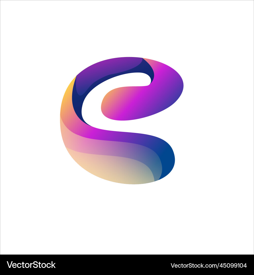 E initial gradient design vector image