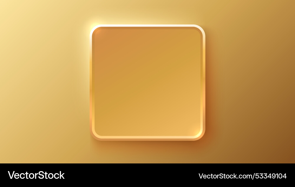 Golden frame label event bar button gold Vector Image