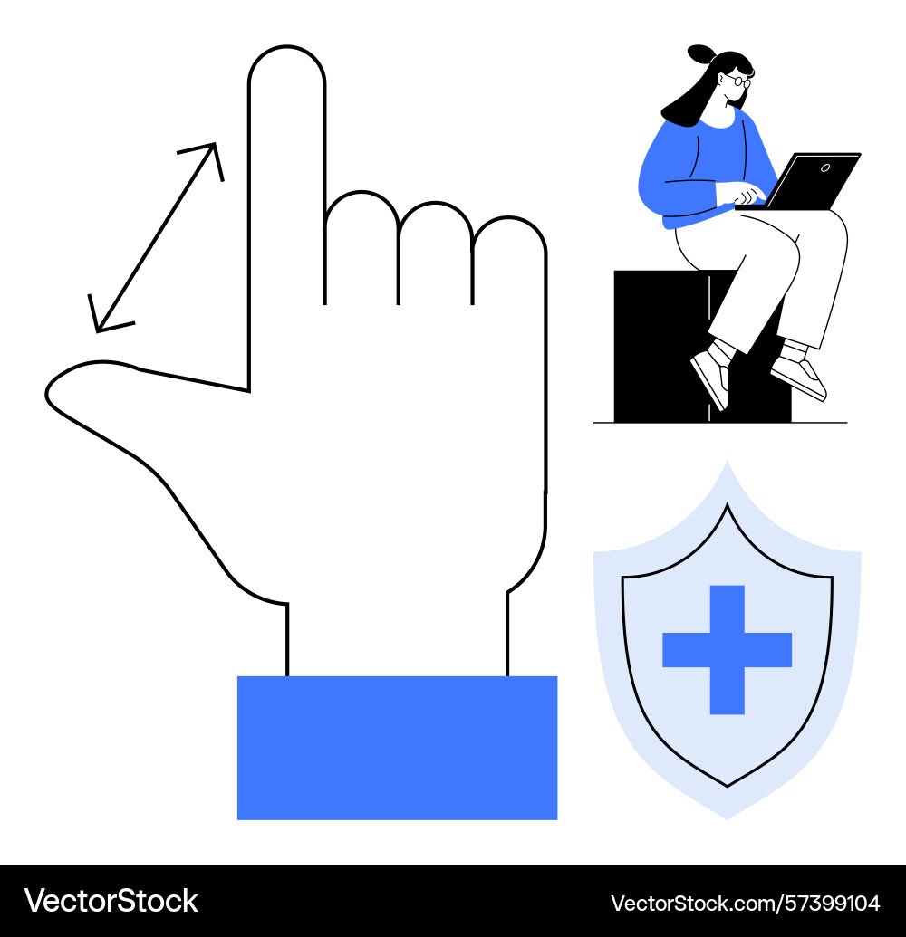 Hand gesture and digital interaction Vector Image
