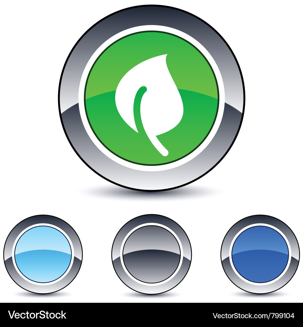 Leaf round button vector image