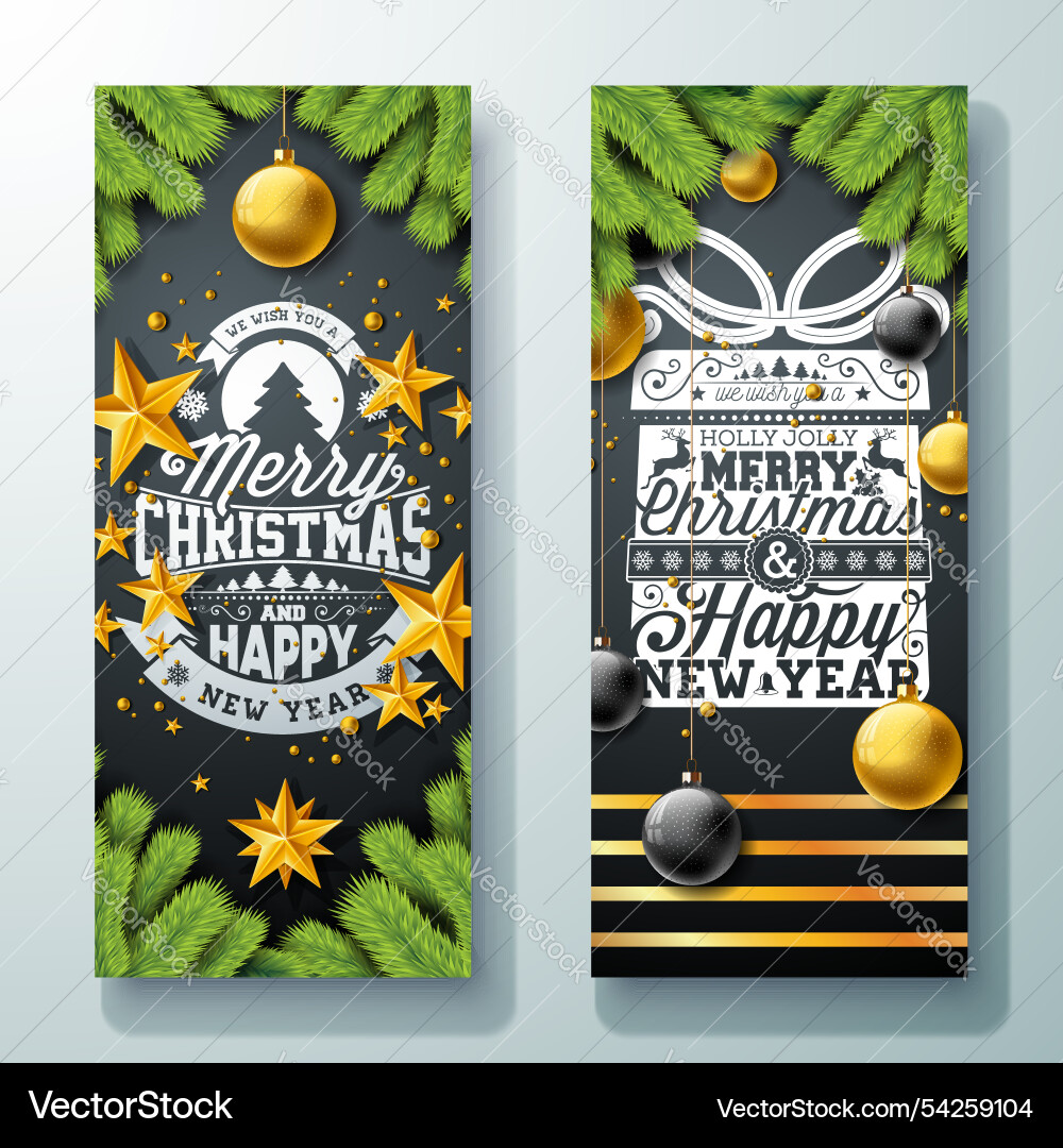 Merry christmas and happy new year banner design Merry christmas and happy new year banner design vector image