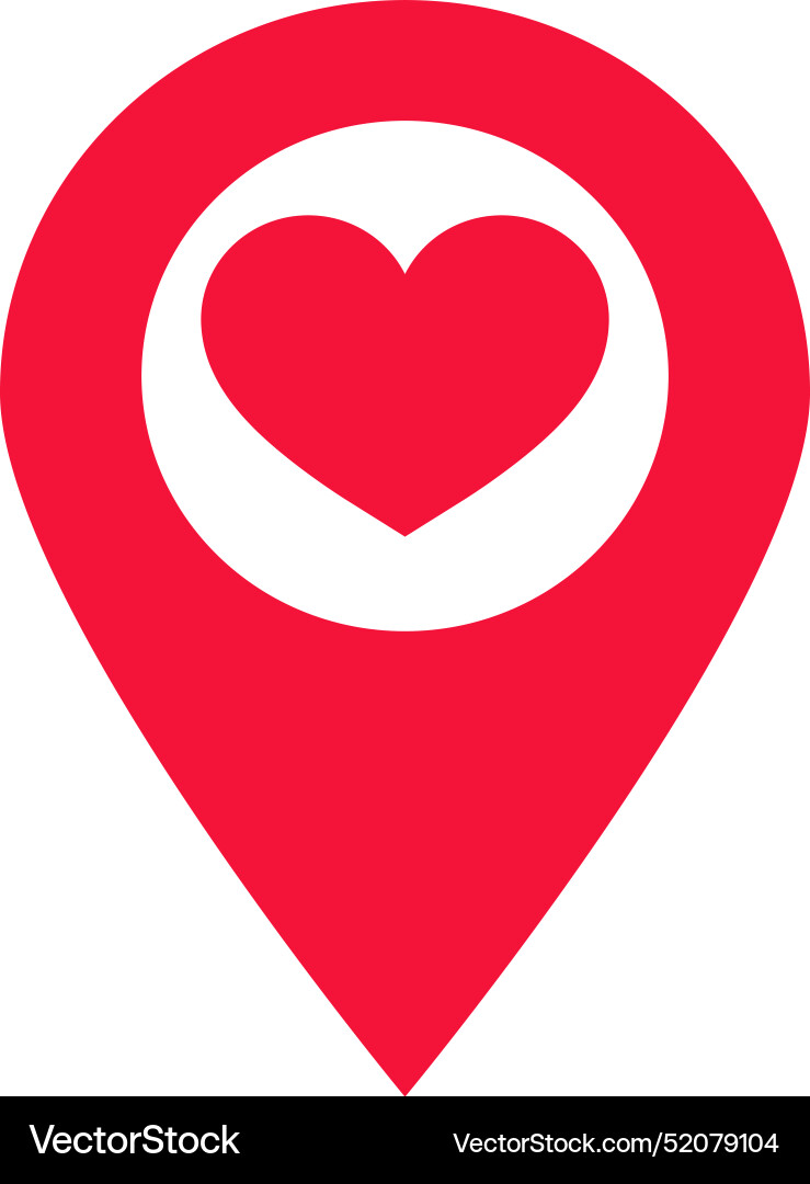 Red map pointer with heart icon location pin Red map pointer with heart icon location pin vector image