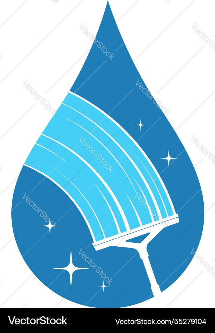 Scraper for cleaning windows and draining water Vector Image