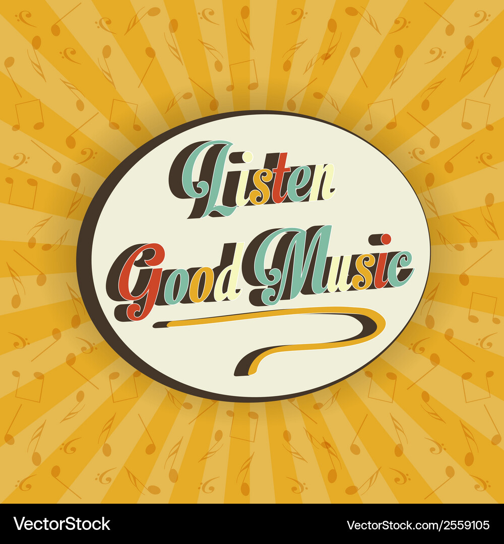 Abstract music background with notes Vector Image
