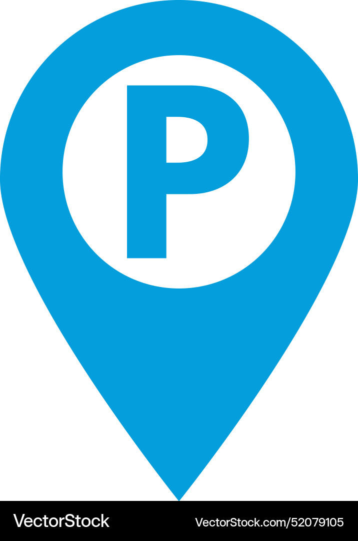 Blue map pointer with parking sign location mark Blue map pointer with parking sign location mark vector image