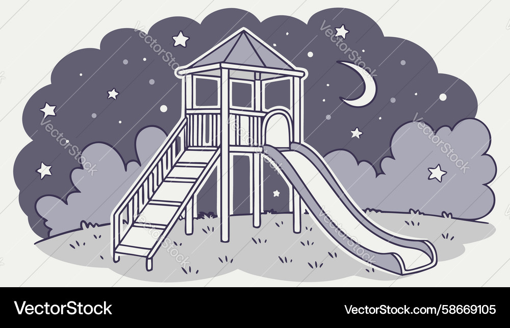 Classic playground slide and structure design Vector Image