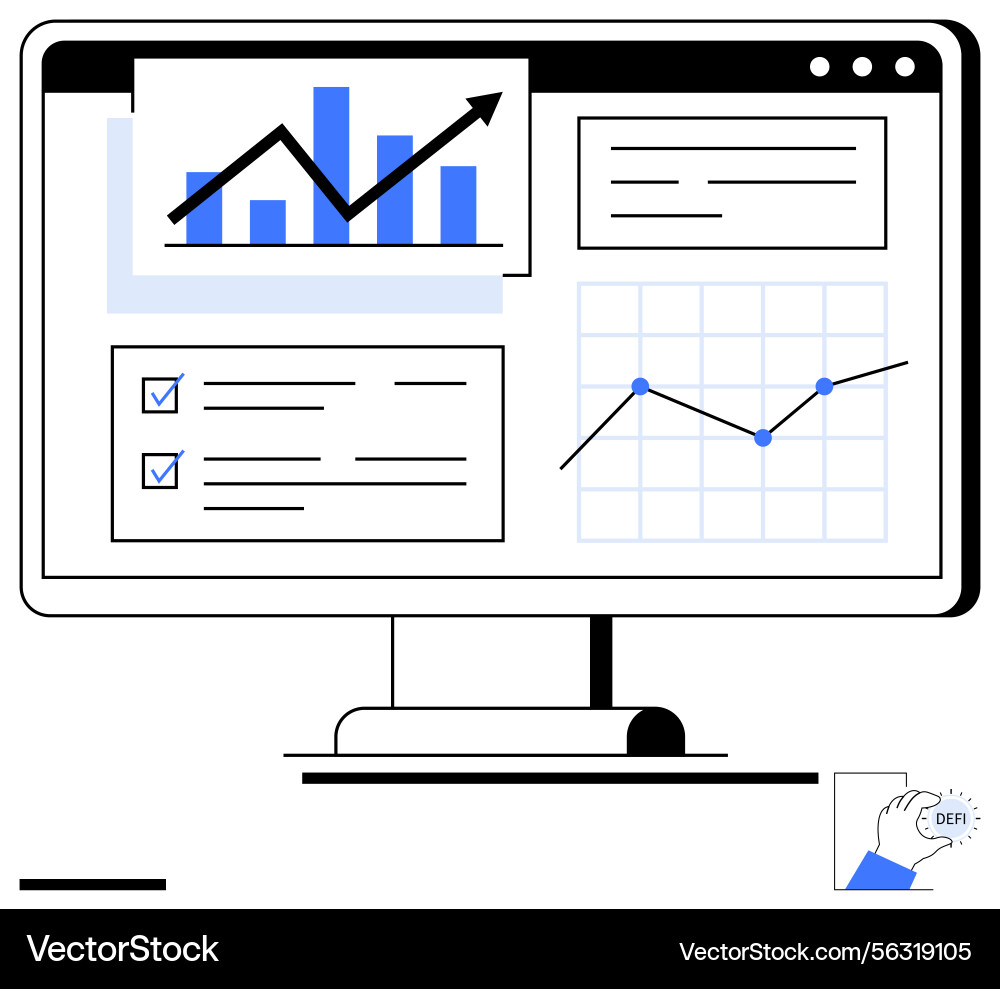 Data Analytics Dashboard Vector Image
