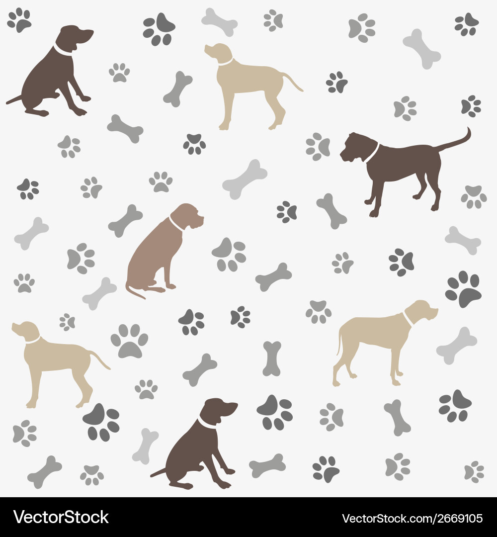 Dog Paw Print Pattern Vector Image