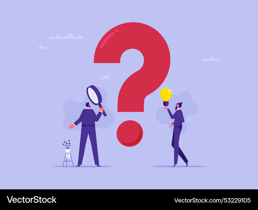 Finding solution to problem concept Finding solution to problem concept vector image
