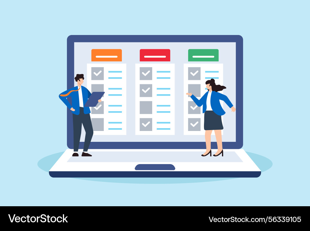 Flat of task management team finish project Flat of task management team finish project vector image