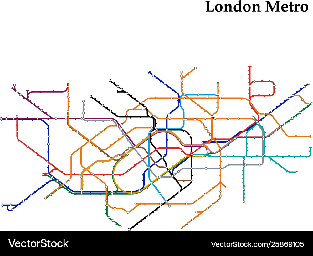 London Metro Map Vector Image
