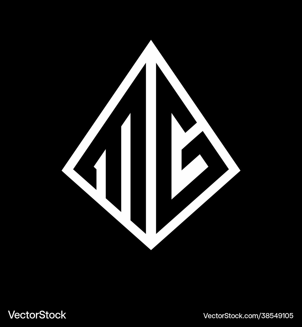 Mg logo letters monogram with prisma shape design Vector Image