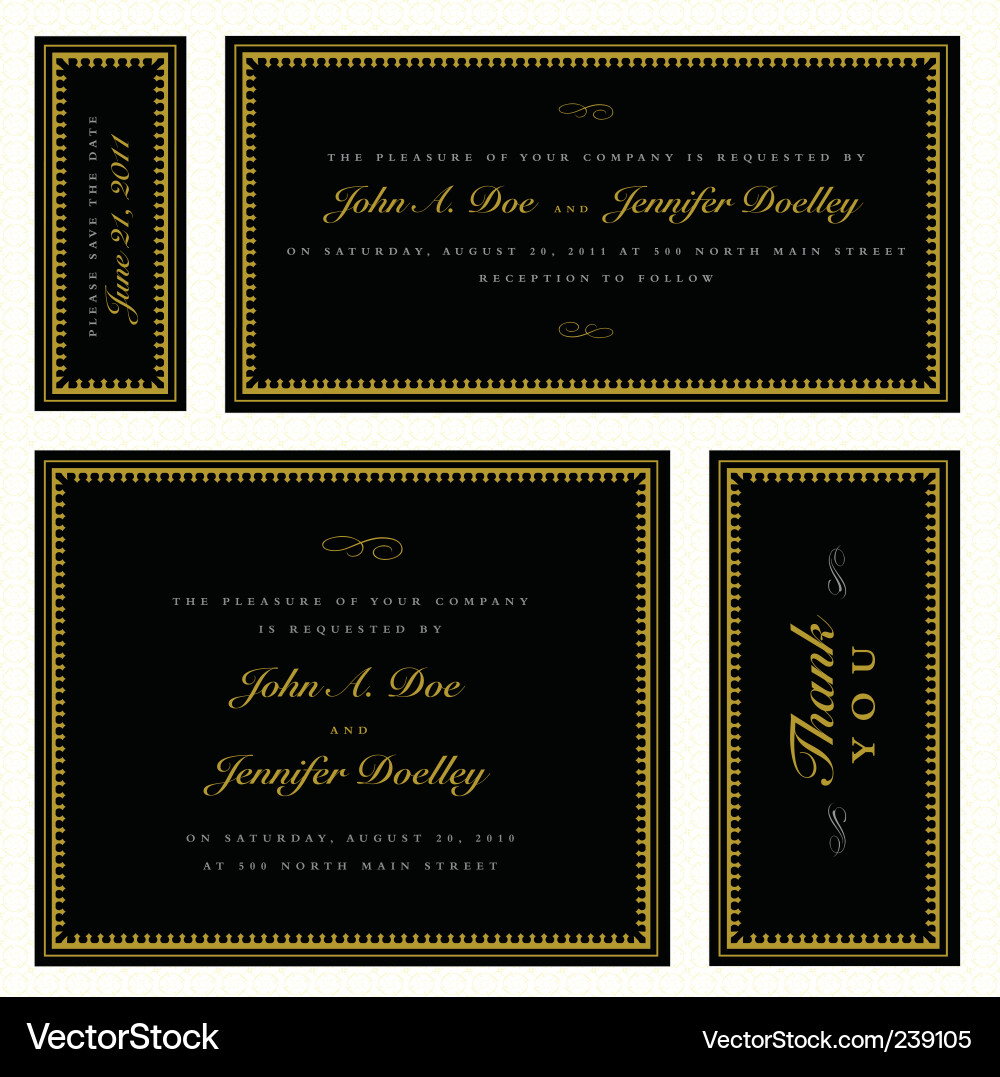 Ornate Gold Frame Set Vector Image