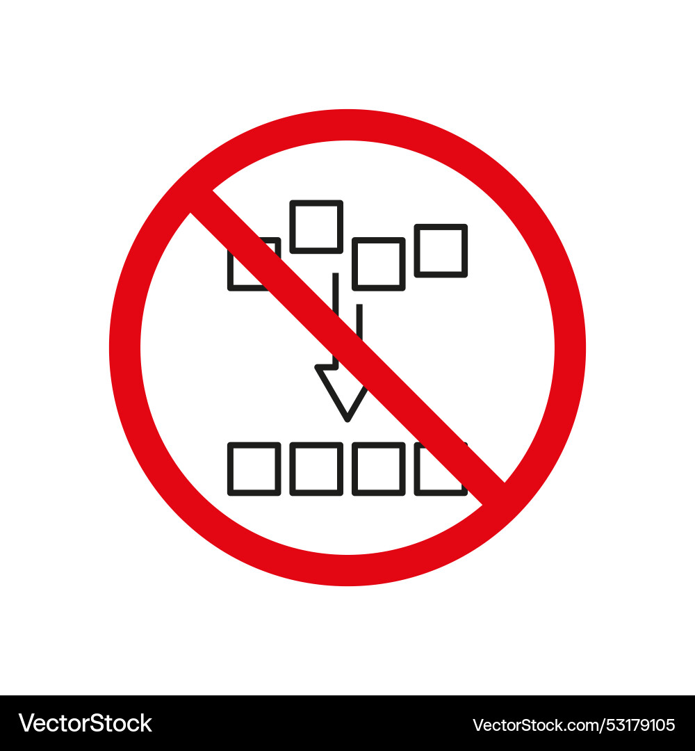 Prohibited organization chart icon no hierarchy vector image