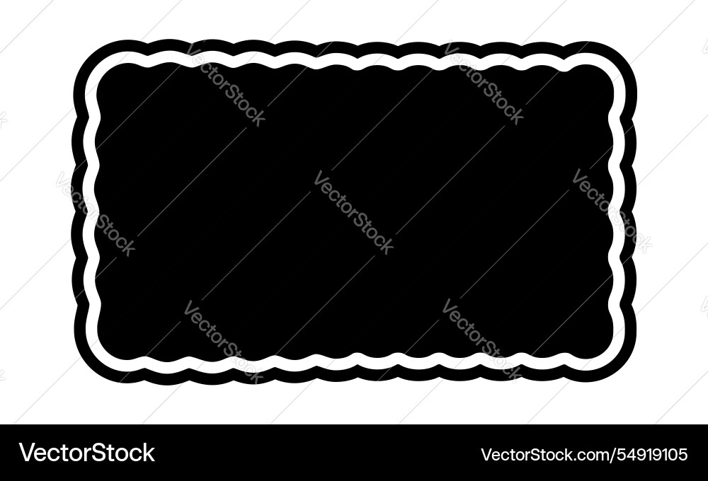 Rectangle shape with wavy edges rectangular form Vector Image