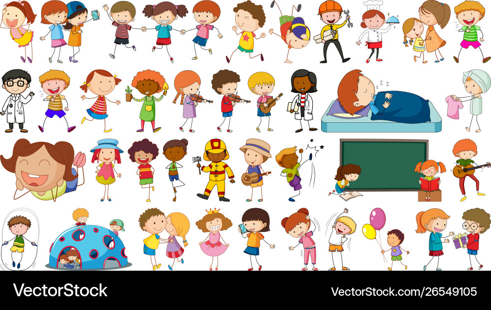 Set different simple character Vector Image