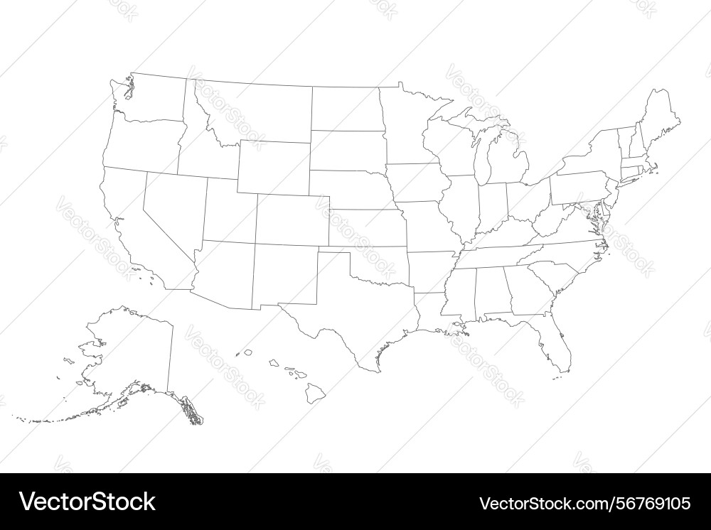Usa map with geographical state borders united Usa map with geographical state borders united Vector Image