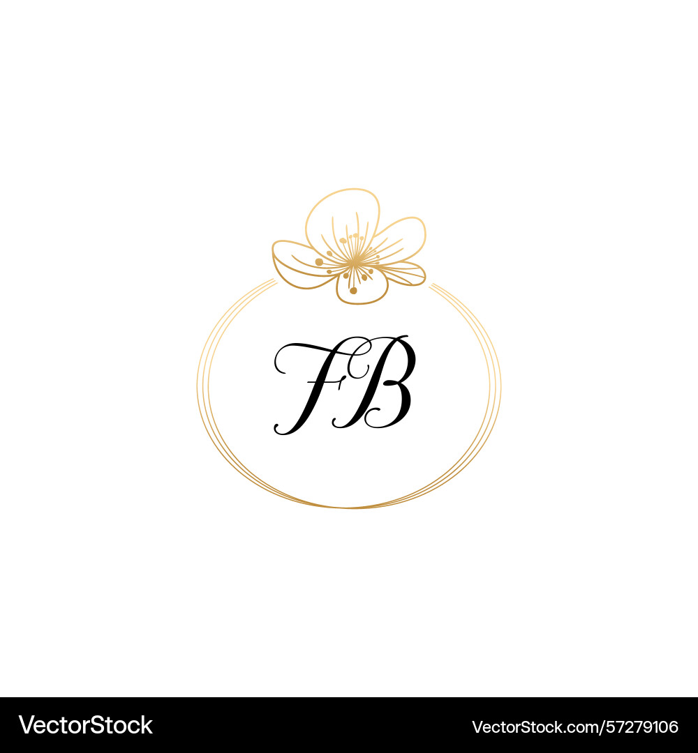 Botanical monogram logos with initial fb Botanical monogram logos with initial fb vector image