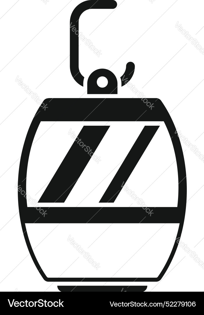 Cable car hanging on ropeway providing Royalty Free Vector