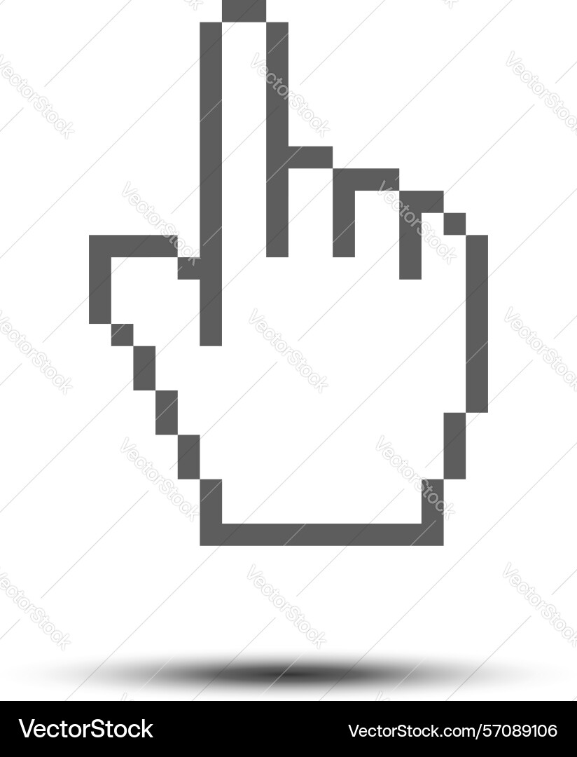 Cursor pointer icon template click finger pixel Vector Image