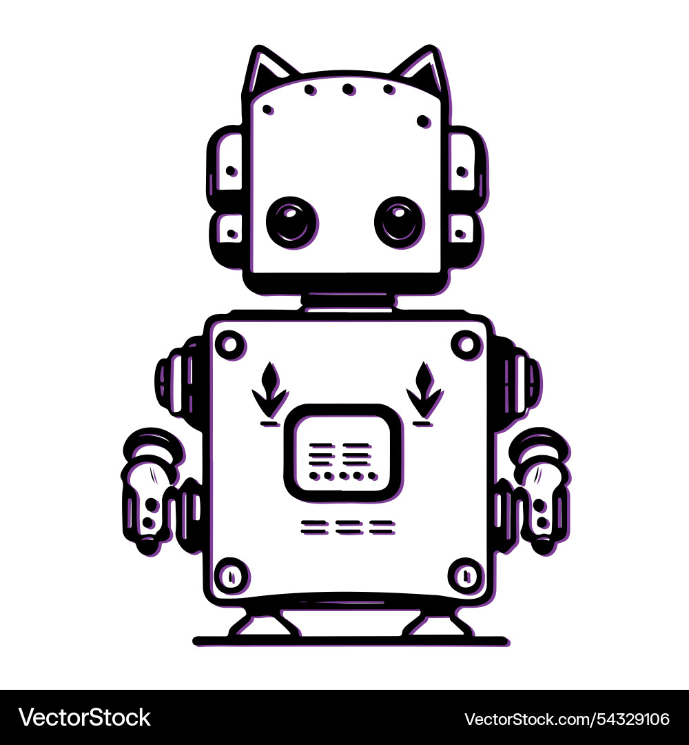 Cute robot cat character design concept Vector Image