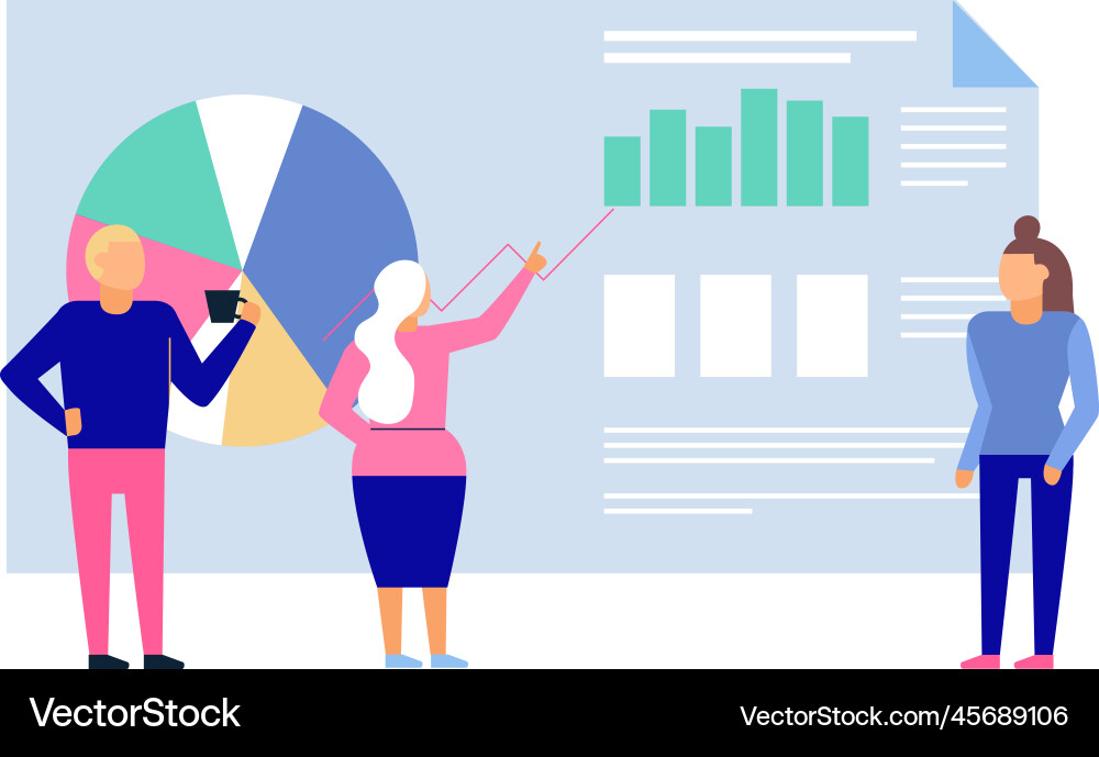 Data analysis presentation composition vector image