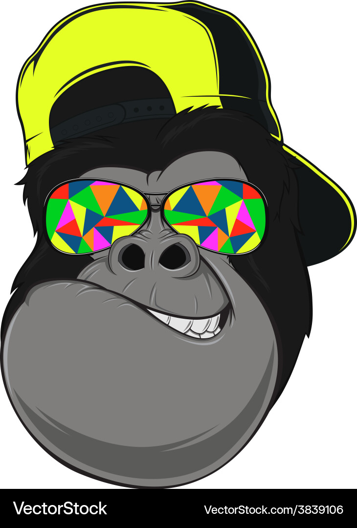 Funny monkey with glasses Royalty Free Vector Image