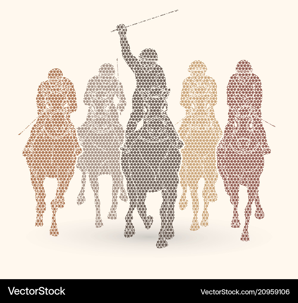 Horse racing jockey riding Royalty Free Vector Image