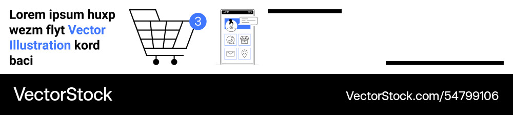 Online shopping cart with notification and website Online shopping cart with notification and website vector image