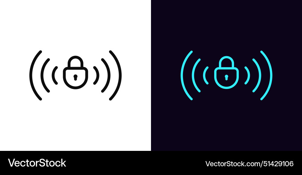 Outline remote lock icon with editable stroke Outline remote lock icon with editable stroke Vector Image
