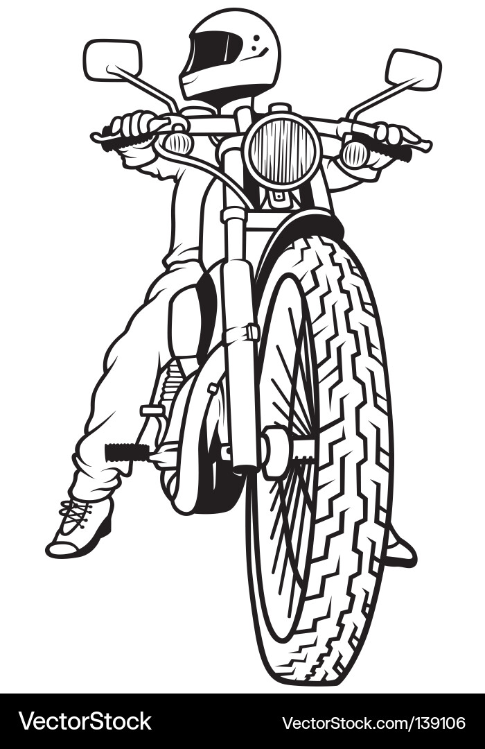 Riding Motorcycle Vector Image