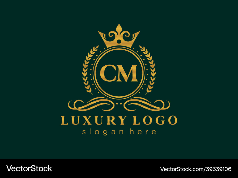 Royal CM Letter Logo vector image